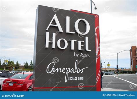 ALO Hotel street sign editorial photo. Image of group - 147421086