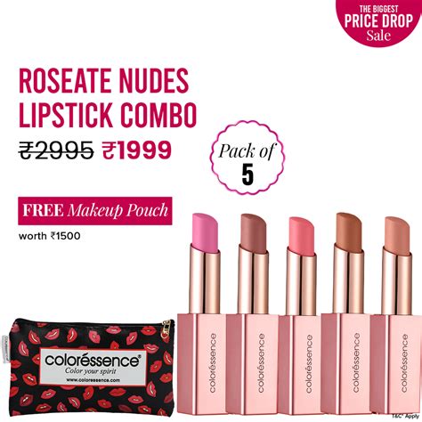 Buy Roseate Nude Lipsticks (Pack of 5) – dreamy nudes + a FREE Makeup ...