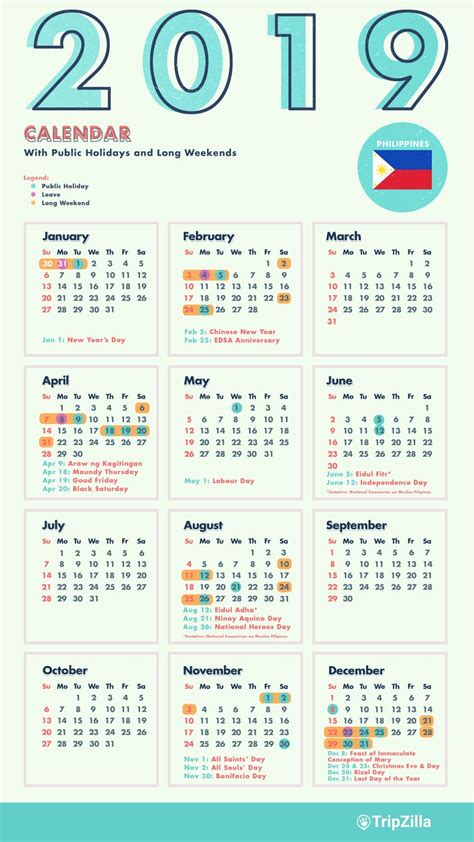 Красивые календари 2019 с праздниками и выходными - скачать или распечатать