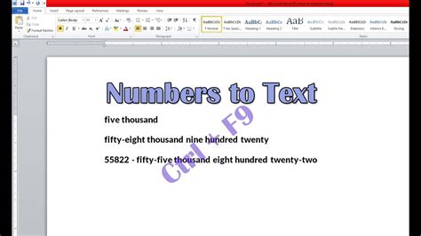 Image result for Convert Numbers to Words Zero Coding in Microsoft Word