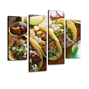 Canvas Wall Art Painting Pictures Mexican Street Tacos with barbacoa ...