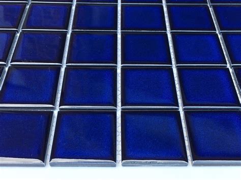 2x2 Cobalt Blue Glossy Porcelain Mosaic Tile | Pool Rated | Kitchen ...