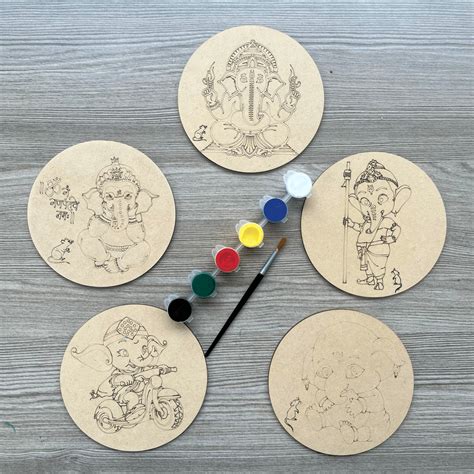 How to Make Ganesh with Ganesh Ji Drawing with Colour- 5 Forms of ...