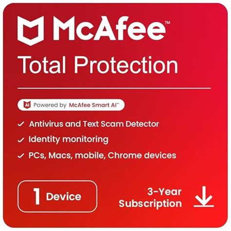 McAfee Total Protection 2025 | 1 Device, 3 Year | Antivirus Internet ...