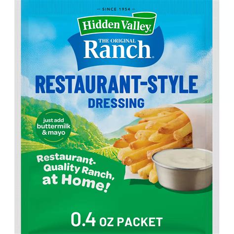 Hidden Valley Buttermilk Ranch Salad Dressing and Seasoning Mix Packet ...