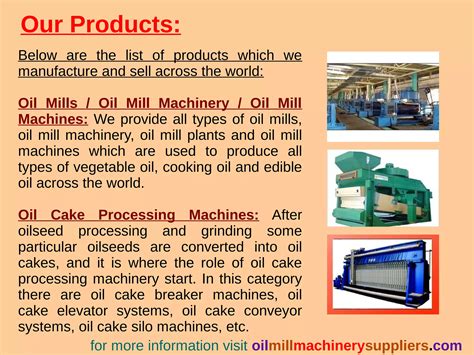 Oil Mills, Oil Mill Machinery & Equipments | ODP