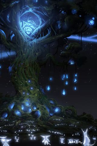 Download wallpaper night, lights, tree, spirit, animals, Ori And The ...