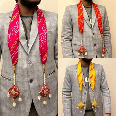 LAMANSH Bandhej Gota Welcome Dupatta's Stoles for Barati swagat welcom ...