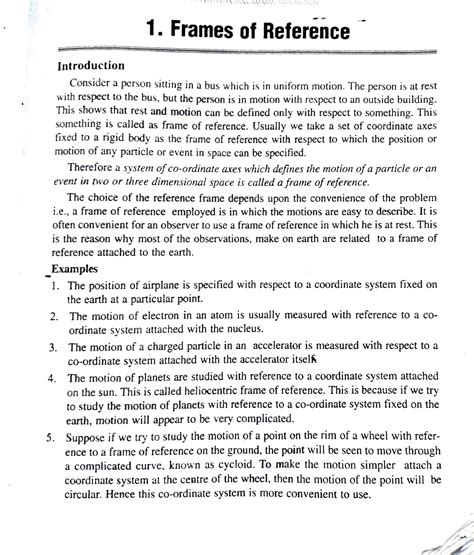 Frames of Reference Bsc. Physics 3rd semester - Bsc physics - Studocu