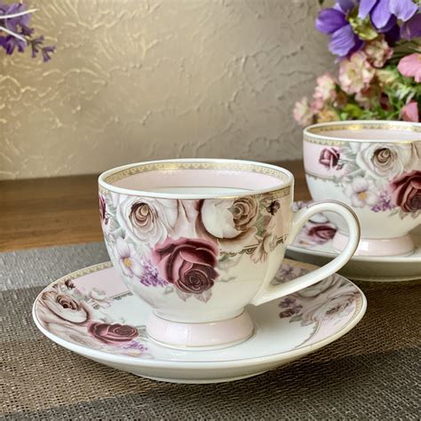 Flower Bed Cup and Saucer Set (6 Cups and 6 Saucers) – Vigneto