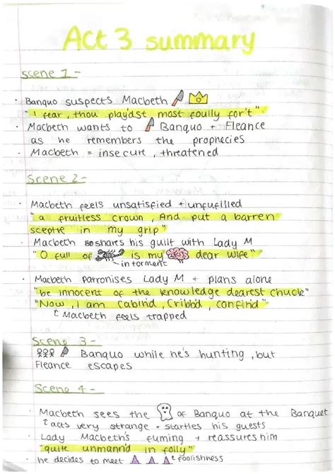 Act Three Summary Macbeth
