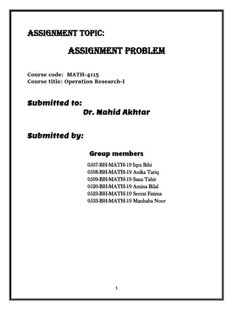 Image result for Assignment Method Problem
