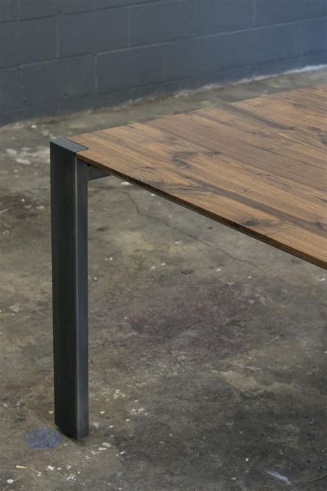 Walnut Beveled Profile 'hudson' Dining Table, Steel Frame, Custom ...