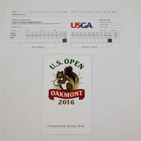 Lot Detail - 2016 US Open at Oakmont Yardage Book & Scorecard - Player ...