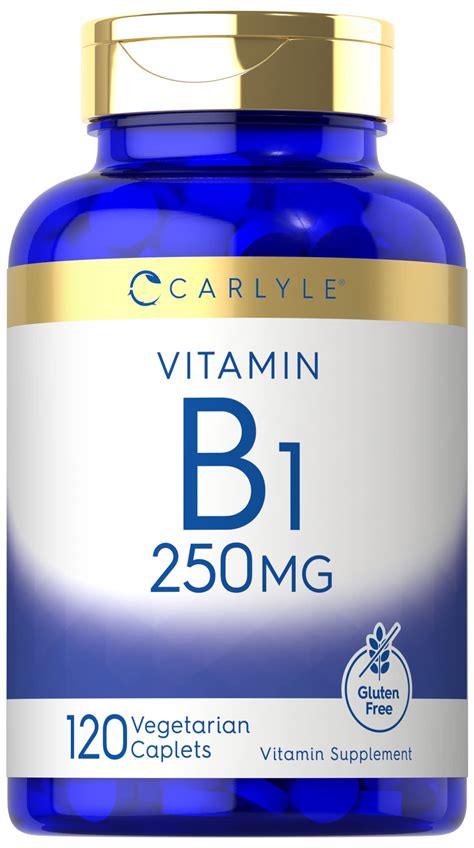 Carlyle Vitamin B1 250mg 120 Caplets | Thiamin Mononitrate | Vegetarian ...