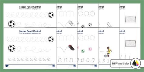 * NEW * Soccer Pencil Control Tracing Worksheet