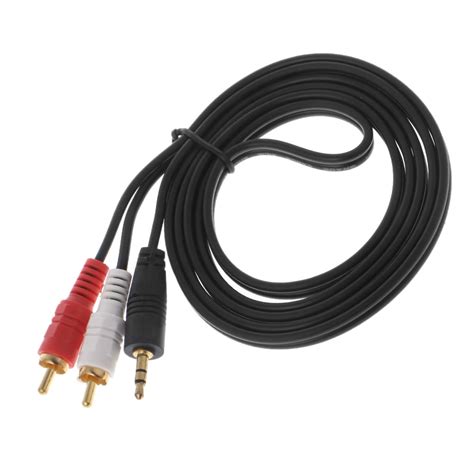 Buy 3.5mm Jack To 2 RCA Audio Cables Male to RCA Male For Laptop TV DVD ...