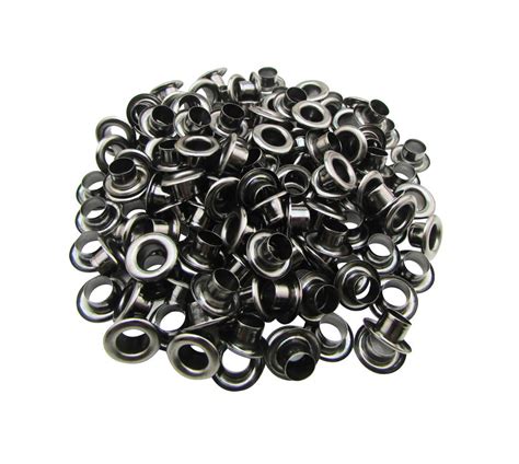 Amanaote 4mm Internal Hole Diameter Gun Black Eyelets Grommets with ...