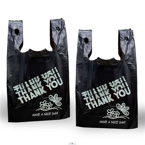 Amazon.com: YoYoRain Black Thank you bags, HEAVY DUTY 22MIC bags, Black ...