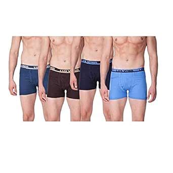 LUX VENUS Men's 100% Cotton Multicolour Trunk/Underwear Pack of 4 ...