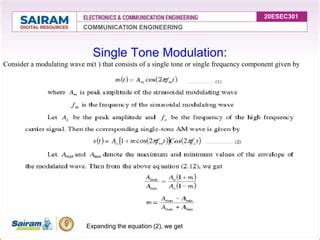 Image result for Single Tone Modulation Amplitude Spectrum