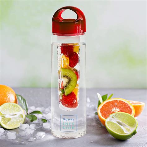 Fruit Infused Water Bottle H20 DRINK MORE WATER Fruit Infusion ORANGE