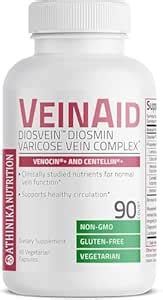 VeinAid Diosmin 1000mg DiosVein Varicose Vein Complex with Venocin ...