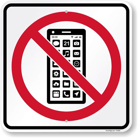 No Cell Phone Symbol Sign, Safety Sign, SKU: K-6204