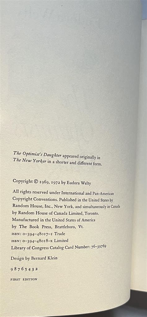 The Optimist's Daughter by Eudora Welty: Fine Hardcover (1972) 1st ...