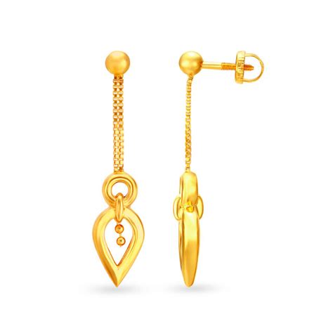 Modern 22 Karat Yellow Gold Inverted Teardrop Drops