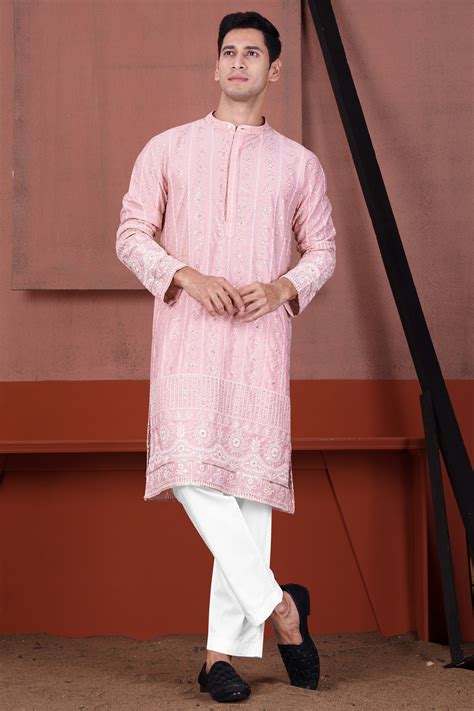 Buy Men's Ethnic Wear Embroidered Kurta Set For Navratri At French Crown