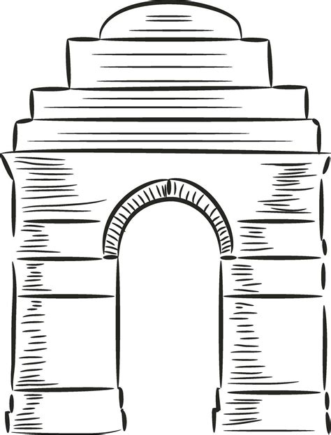 Sketch of India Gate on white background. 25315367 Vector Art at Vecteezy