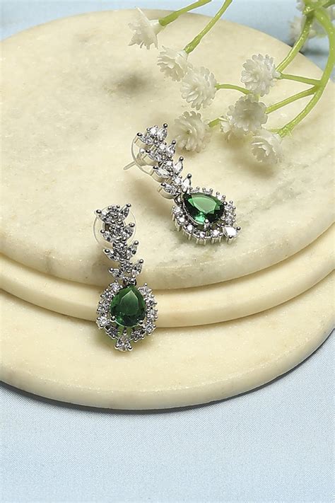 Buy Green Alloy Drop & Danglers Online at Biba Global