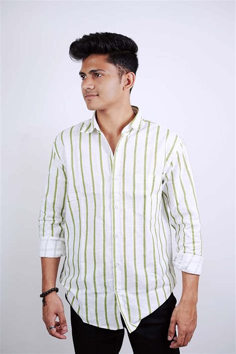 Green Pinstripe White Shirt – Ragee by Swadeshi Videshi