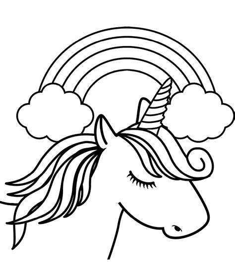 Unicorn And Rainbow Coloring Page - Free Printable Coloring Pages for Kids