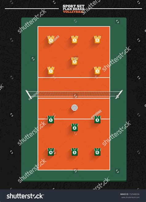 Sport Court Series | Volleyball Court With Player Position For Planning ...