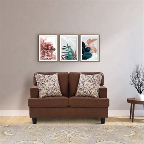 Apricot 2 Seater Fabric Sofa For Living Room - Brown – Torque India