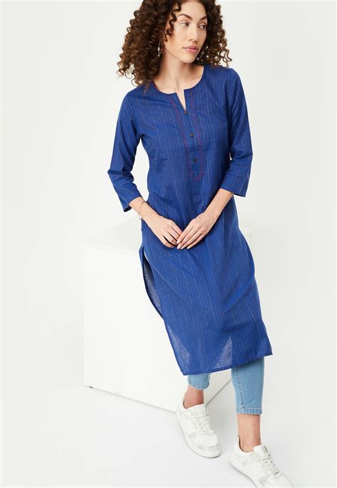 Buy Women Striped Straight Kurta Online at just Rs. 599.0 ...