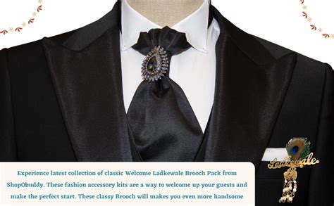 SHOPOBUDDY Brooch Ladkewale with Peacock Feather Wedding Accessories ...