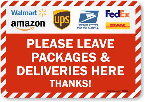 Drawer Organizer Please Leave Packages Here Sign - Self-Adhesive ...