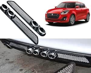 Rear Dual Tip Bumper Lip Diffuser Car Back Bumper Spoiler Lip Splitter ...