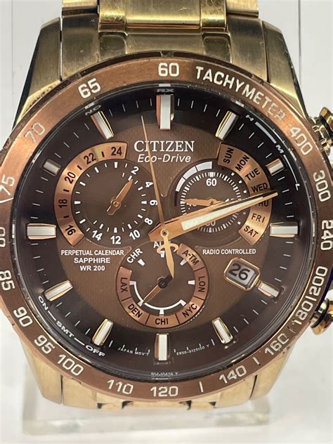 Luxurious Citizen Eco-Drive Perpetual Calender Saphire WR200 Mens Watch