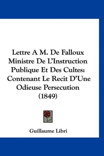 Buy Lettre A M. de Falloux Ministre de L'Instruction Publique Et Des ...