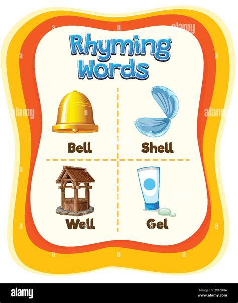 Illustration of words that rhyme with bell Stock Vector Image & Art - Alamy