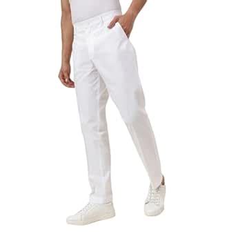Buy Fabindia Men's Slim Pants (1028303WHITE_White at Amazon.in