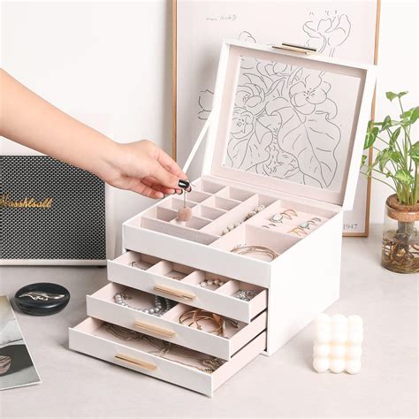 Frebeauty Clear Lid Jewelry Box,4 Layers Jewelry India | Ubuy