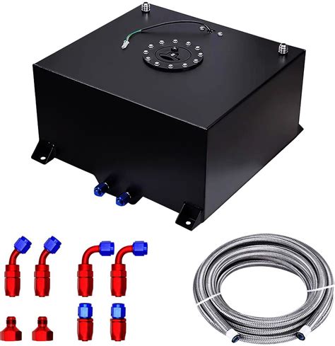 10 Gallon Fuel Cell 40L Universal Gas Tank with Level Sender & 6AN 12FT ...