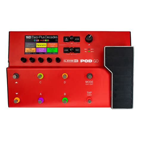 Line 6 Pod Go Multi-Effects Guitar Processor P34-1 LIMITED EDITION RED ...