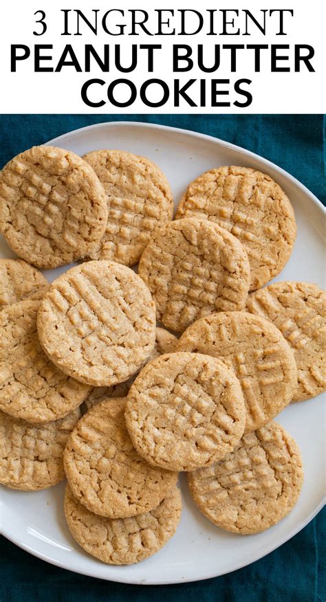 Peanut Butter Cookies 3 Ingredients Cookies Peanut Butter Ingredient ...
