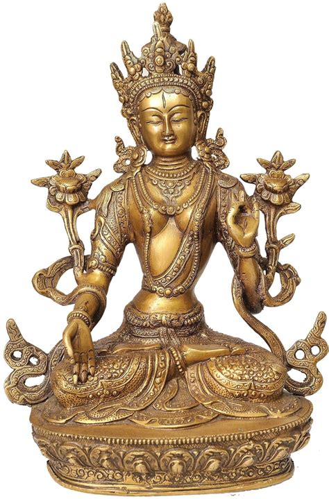 Buy Idol Collections Brass Tibetan Buddhist Goddess White Tara - Brass ...
